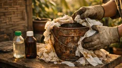 Cara membuat efek metal vintage dengan cuka dan H2O2 dalam 7 langkah